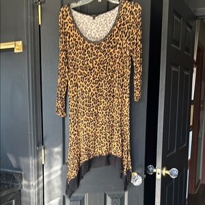 Cupio Leopard Print Dress with Black Accents
